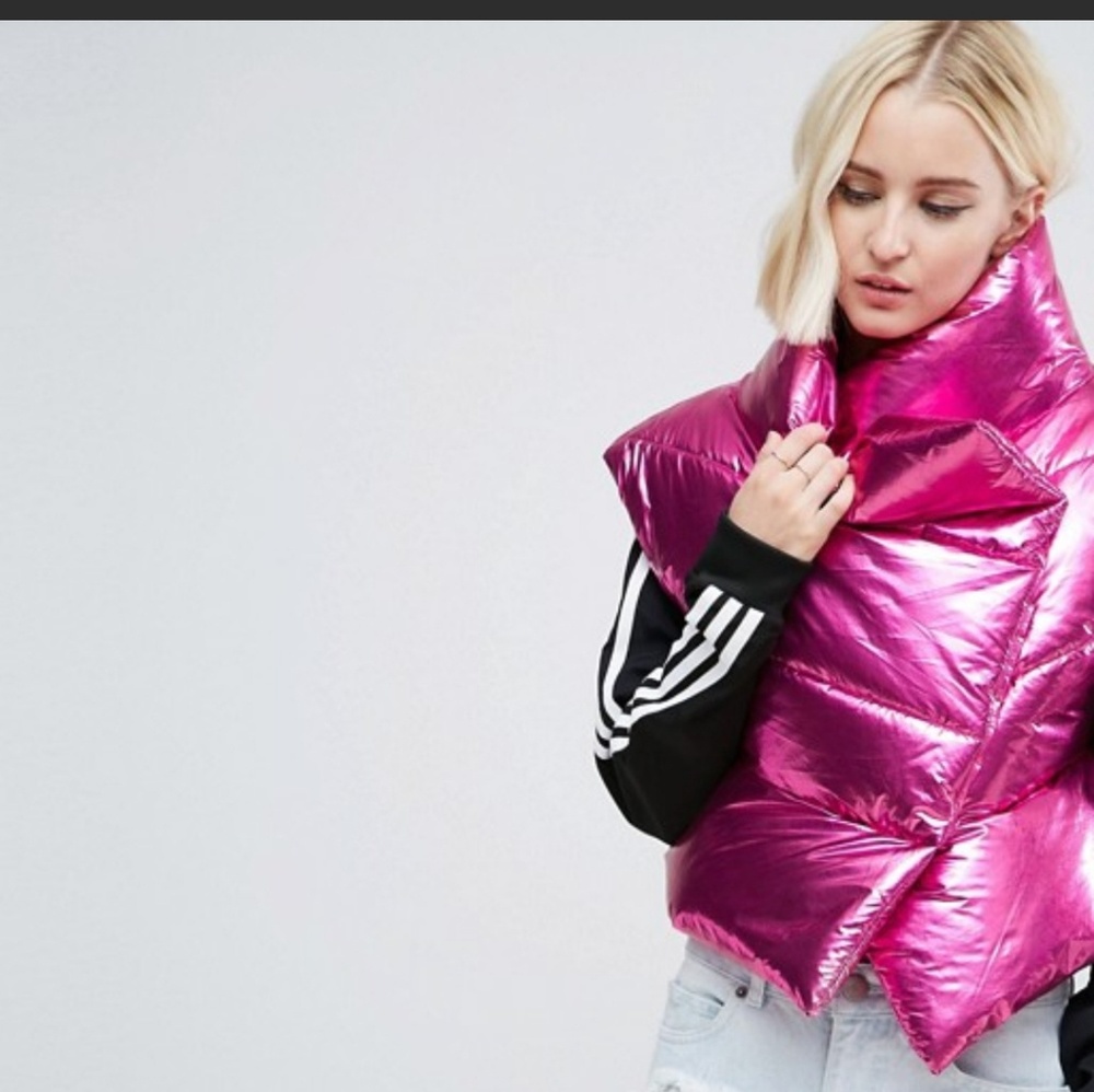 COPY - ASOS Statement Metallic Puffer Jacket VEST